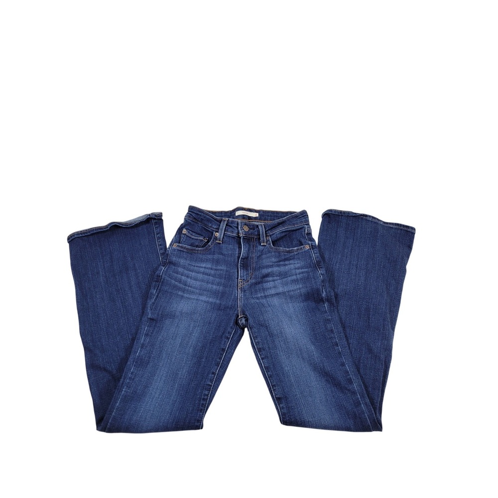 Levi's 726 Flare Jeans‎ Womens 26 Blue Excellent High Rise Dark Wash Denim